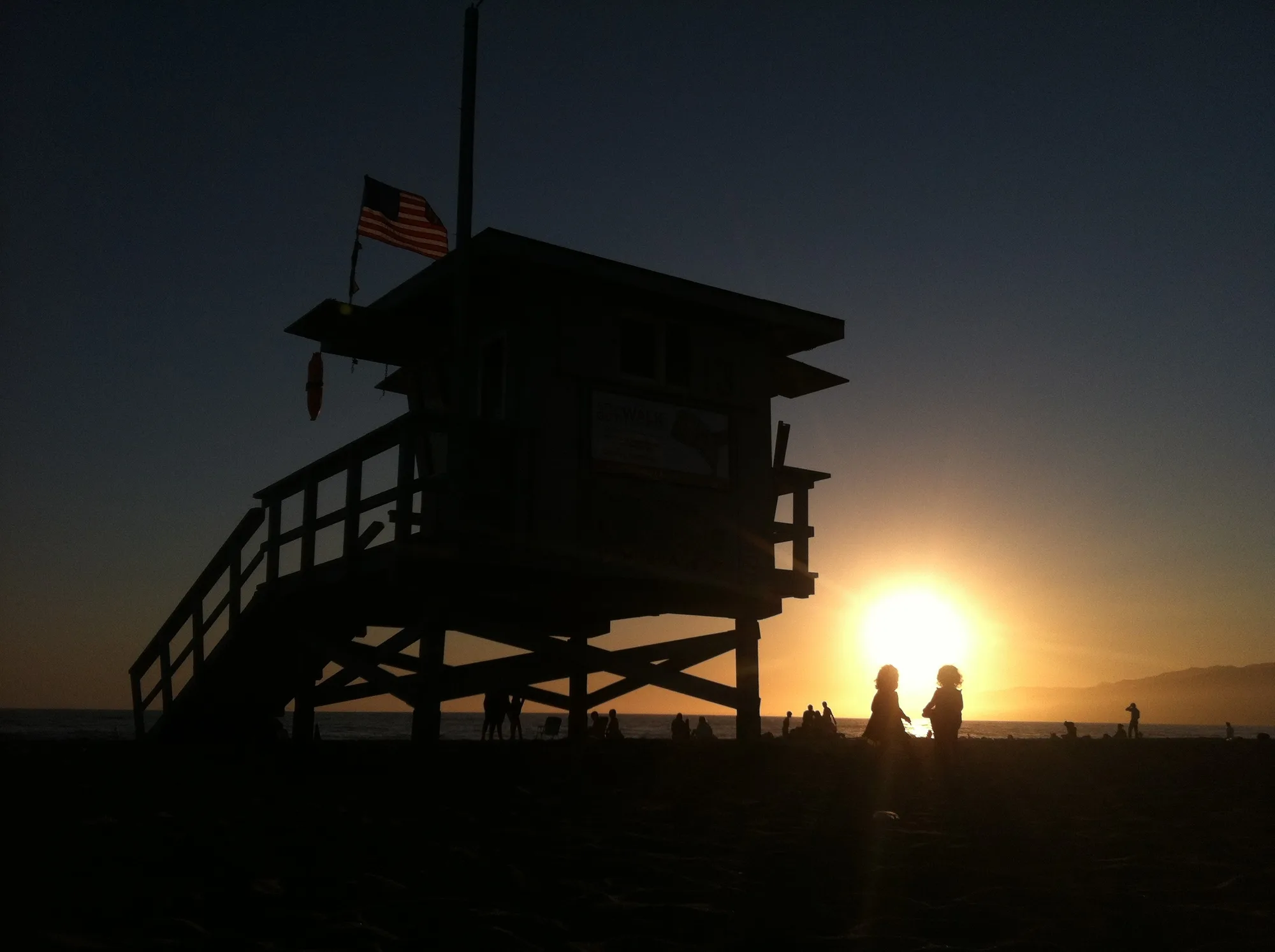 A sunset on the Santa Monica coast.